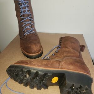 Men's Brown Leather Lace-Up Boots